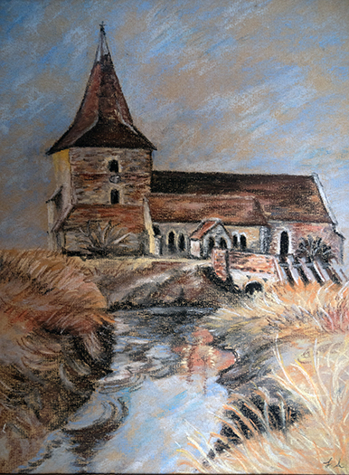 Church on river